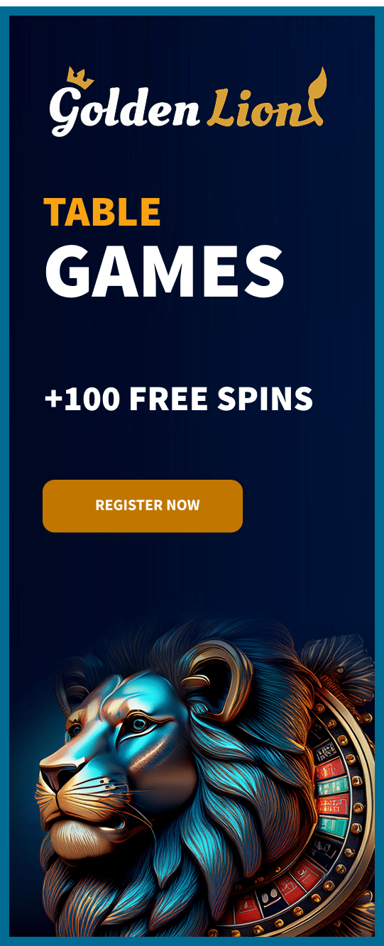 Golden Lion 888 Table Games Sidebar Banner - Register Now